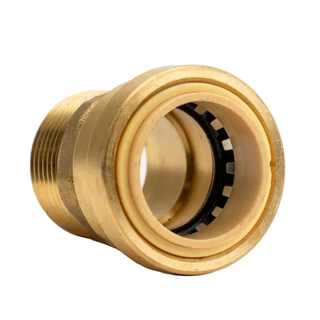 Quickfitting 1in Push-to-Connect x 1in MNPT Brass Male Straight Adapter Fitting LF832MR